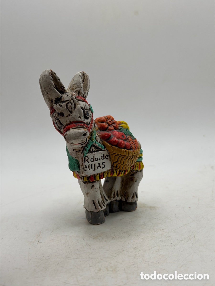 Antig&uuml;edades: Figura Burro Policromado - Foto 3