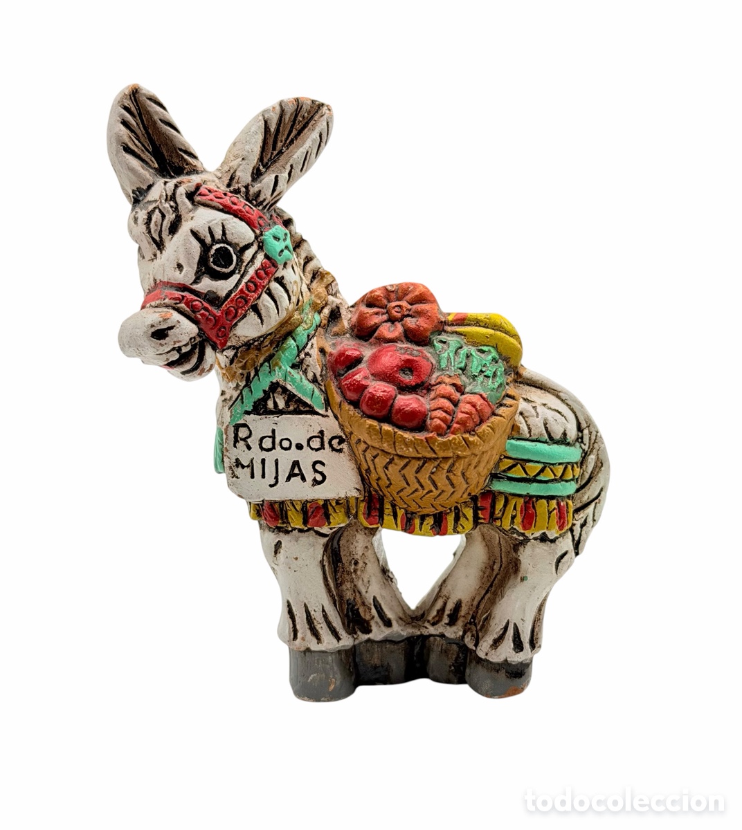 Antig&uuml;edades: Figura Burro Policromado - Foto 1
