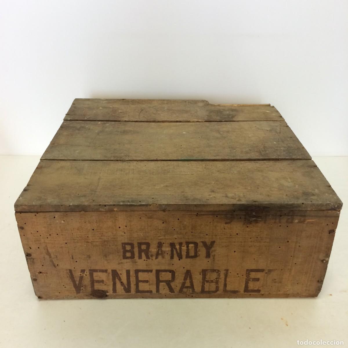 Antiguidades: Antigua Caja de Madera - Brandy Venerable, Jose de Soto Jerez - Vacia