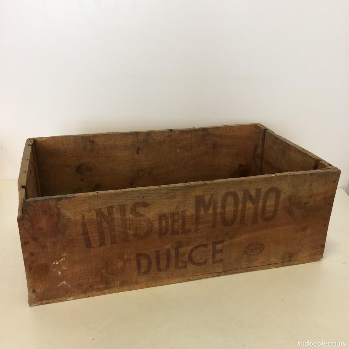 Antiguidades: Antigua Caja de Madera - Anis del Mono Dulce - Vacia