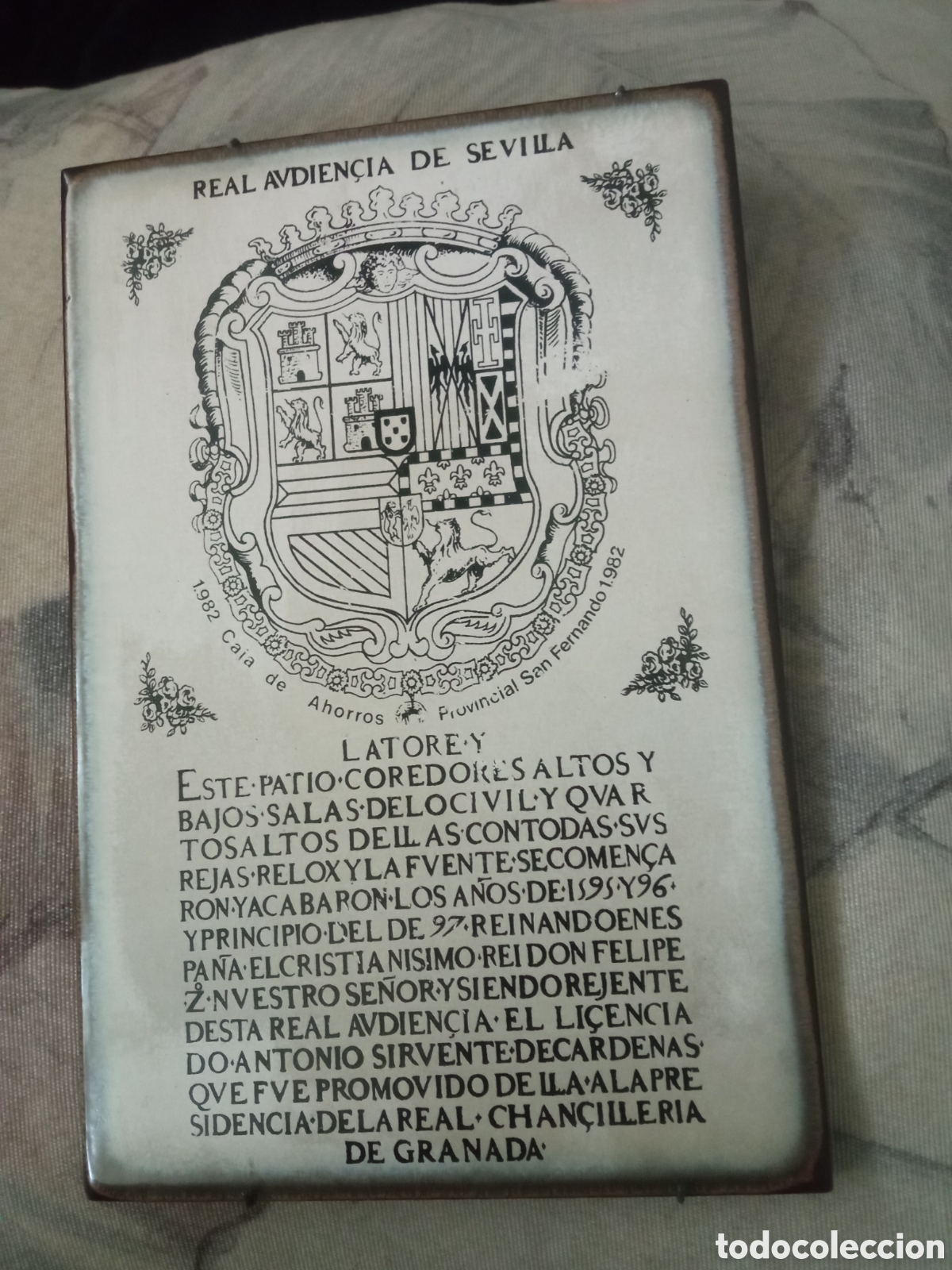 Antig&uuml;edades: Bonito azulejo, Real Audiencia de Sevilla, mide 22,5x15cm