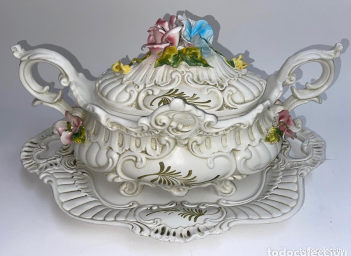 Antig&uuml;edades: CENTRO DE MESA DE PORCELANA DE LOS A&Ntilde;OS 50