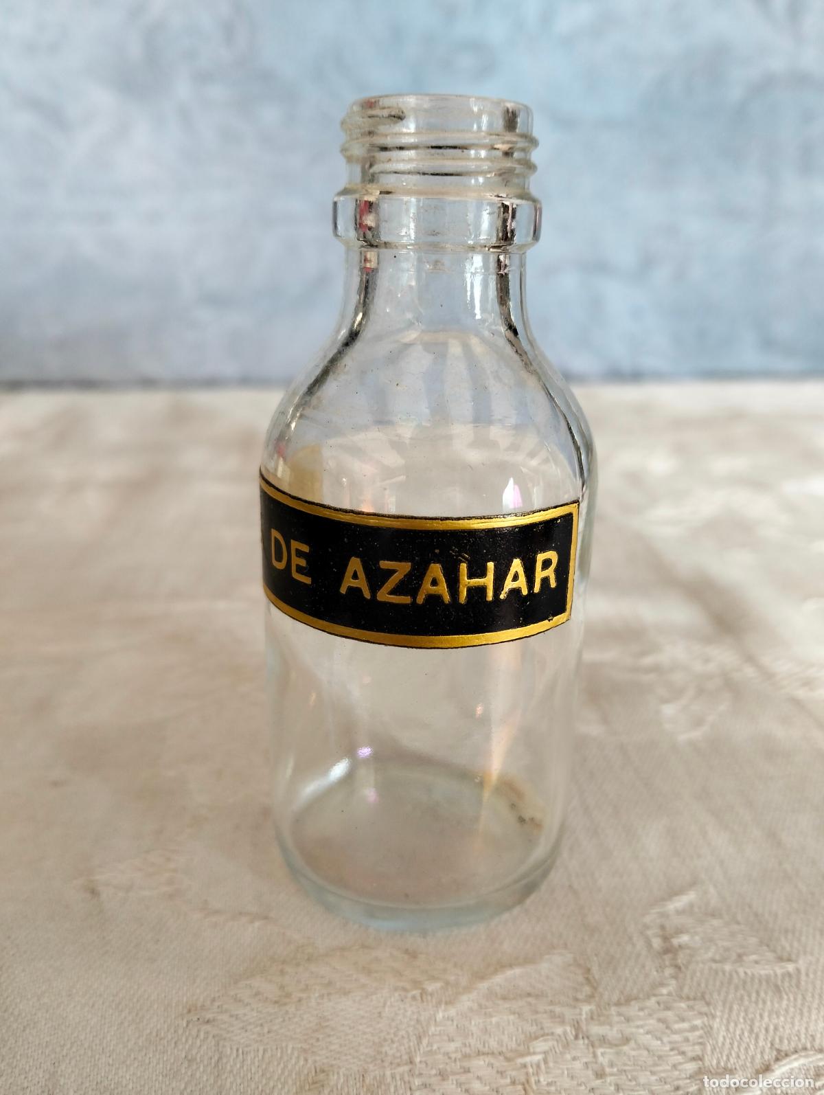 Antiques: Antiguo bote de cristal transparente frasco botell&iacute;n peque&ntilde;o agua de azahar a&ntilde;os 60 medicamento