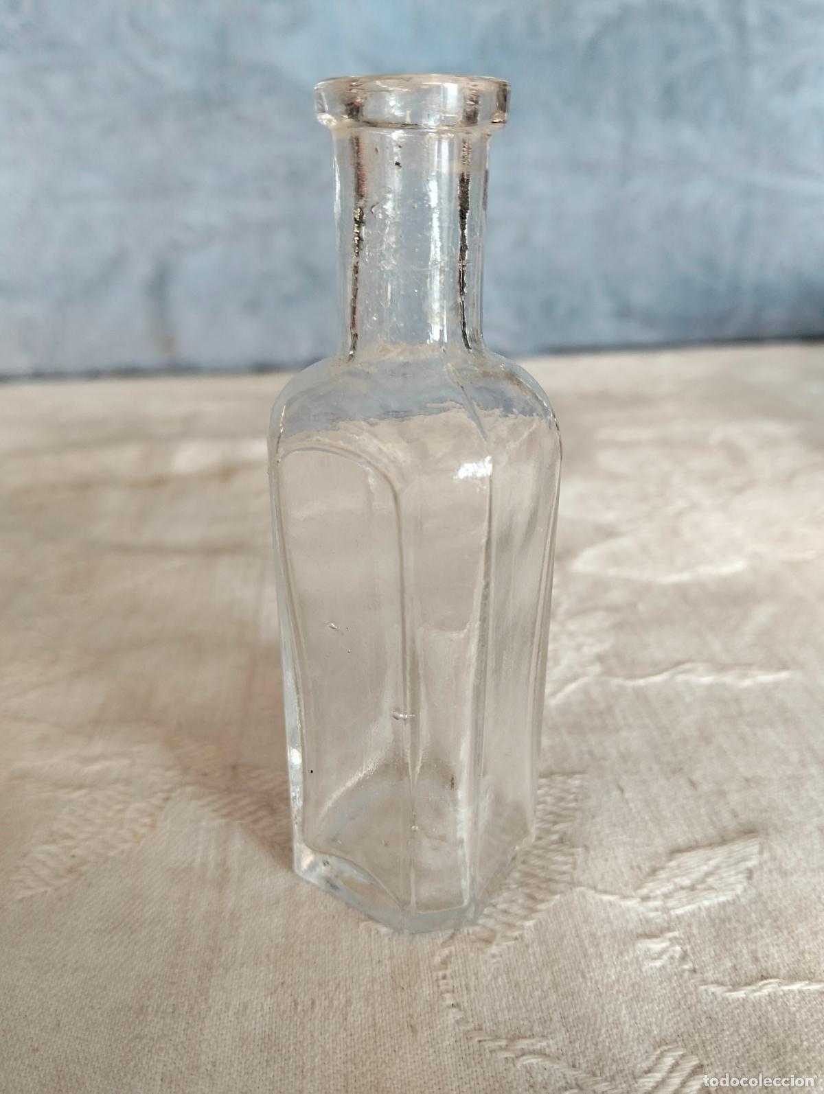 Antiques: Antiguo bote de cristal transparente frasco botell&iacute;n peque&ntilde;o gotero de medicamento a&ntilde;os 40