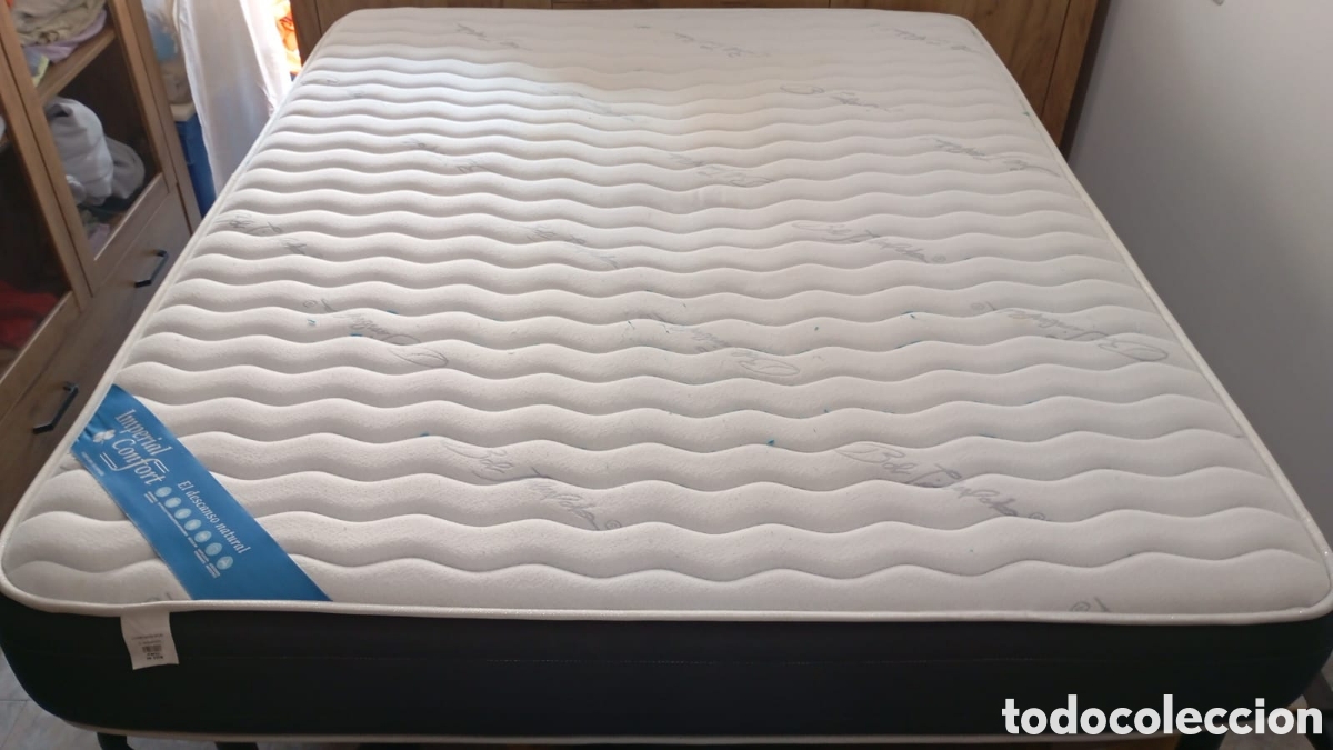 Antig&uuml;edades: Estructura de cama madera + colchon 150 x 190 - Foto 8