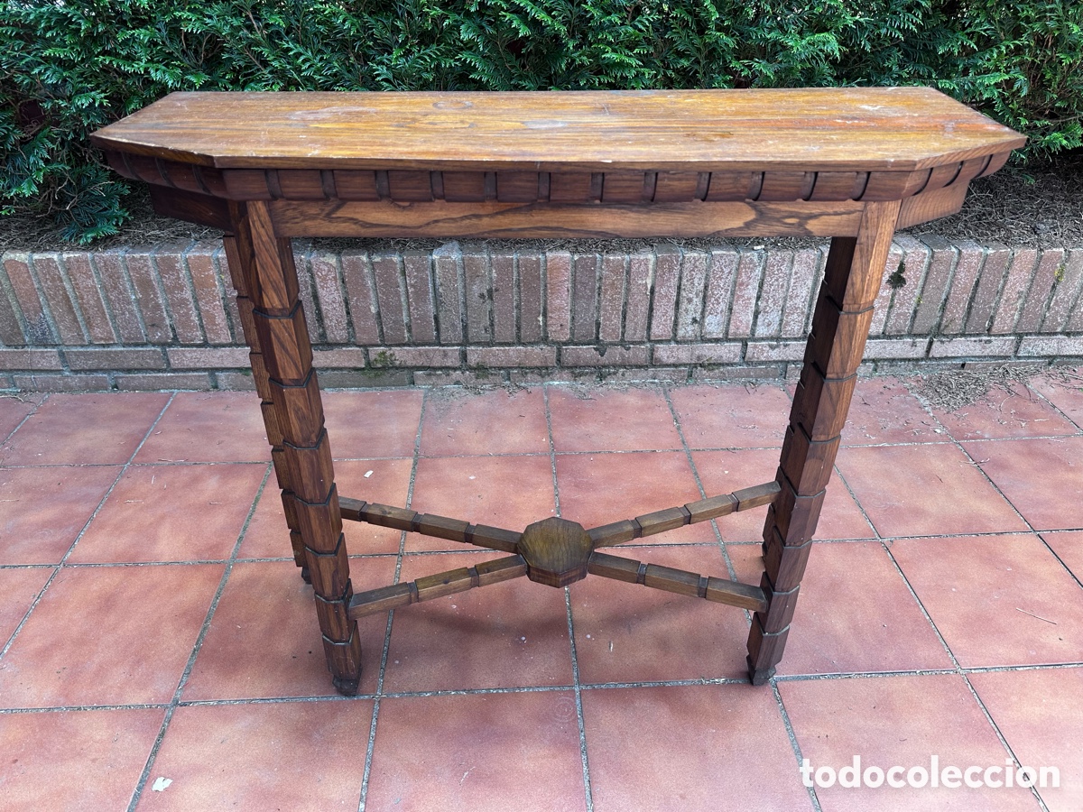 Antig&uuml;edades: PRECIOSA CONSOLA MUEBLE ENTRADA O PASILLO DE MADERA DE CASTA&Ntilde;O MACIZO ESTILO ART DECO