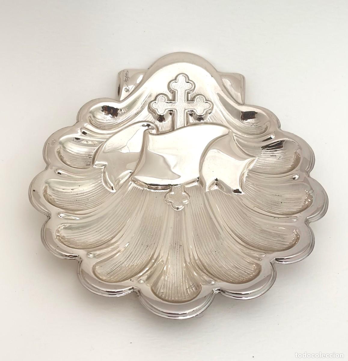 Antiques: CONCHA DE BAUTISMO EN PLATA DE LEY PEDRO DURAN FIRMADA Y CON CONTRASTE 925