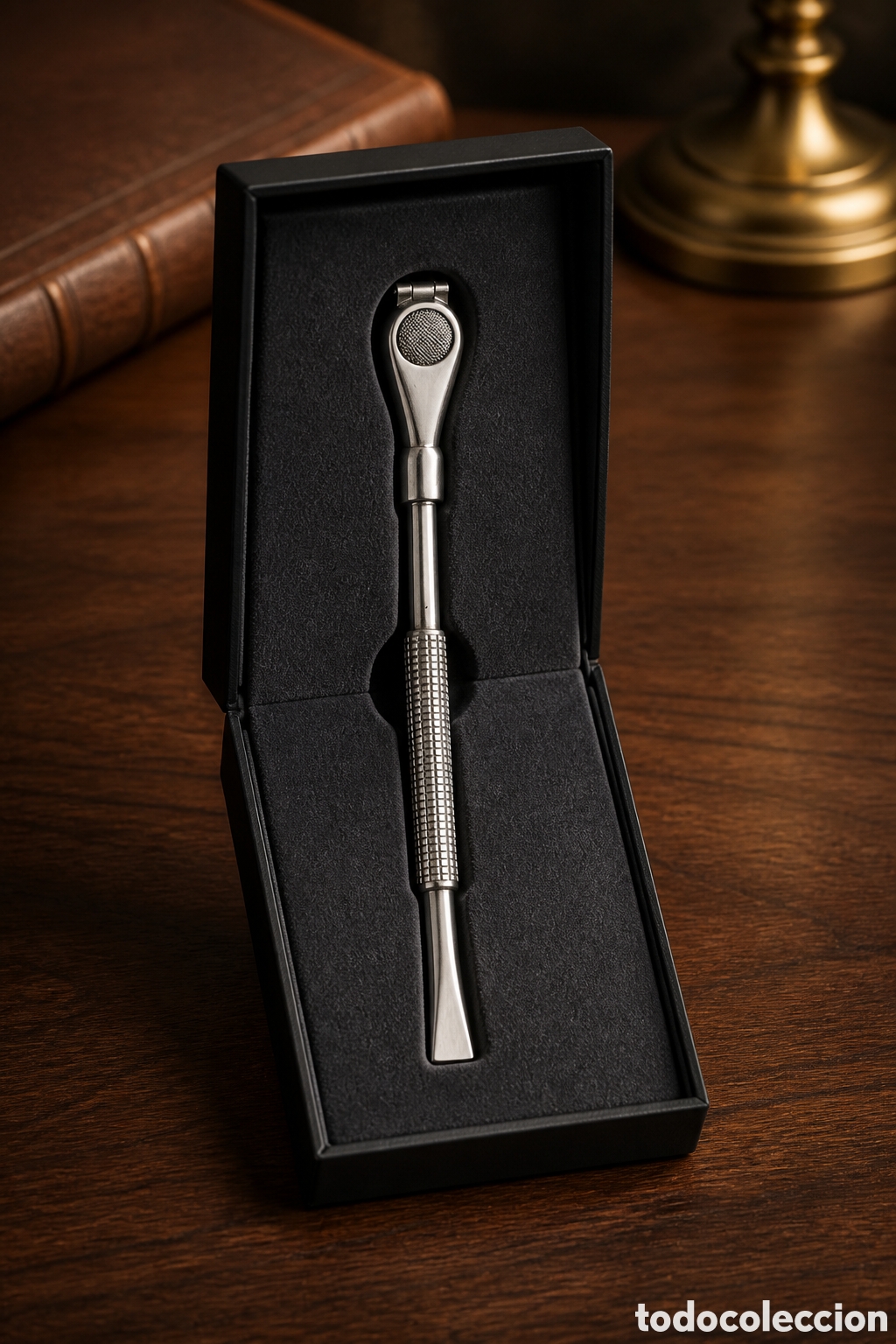 Antig&uuml;edades: ELEGANTE BOMBILLA PARA T&Eacute; MATE METAL ACERO INOXIDABLE