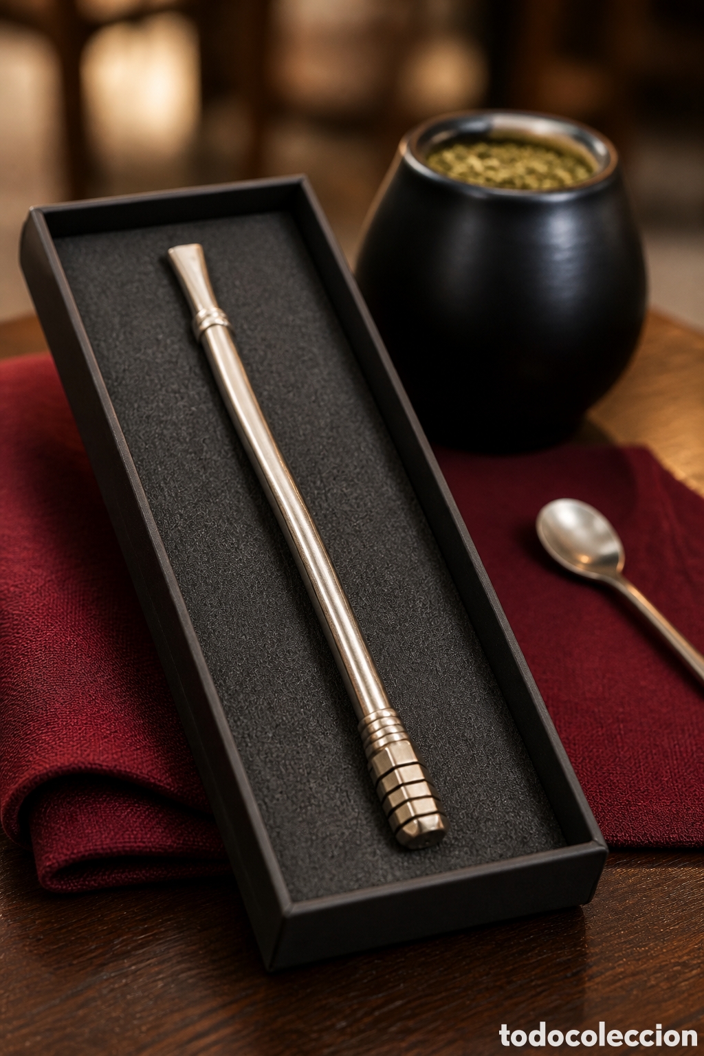 Antig&uuml;edades: ELEGANTE BOMBILLA PARA T&Eacute; MATE METAL ACERO INOXIDABLE