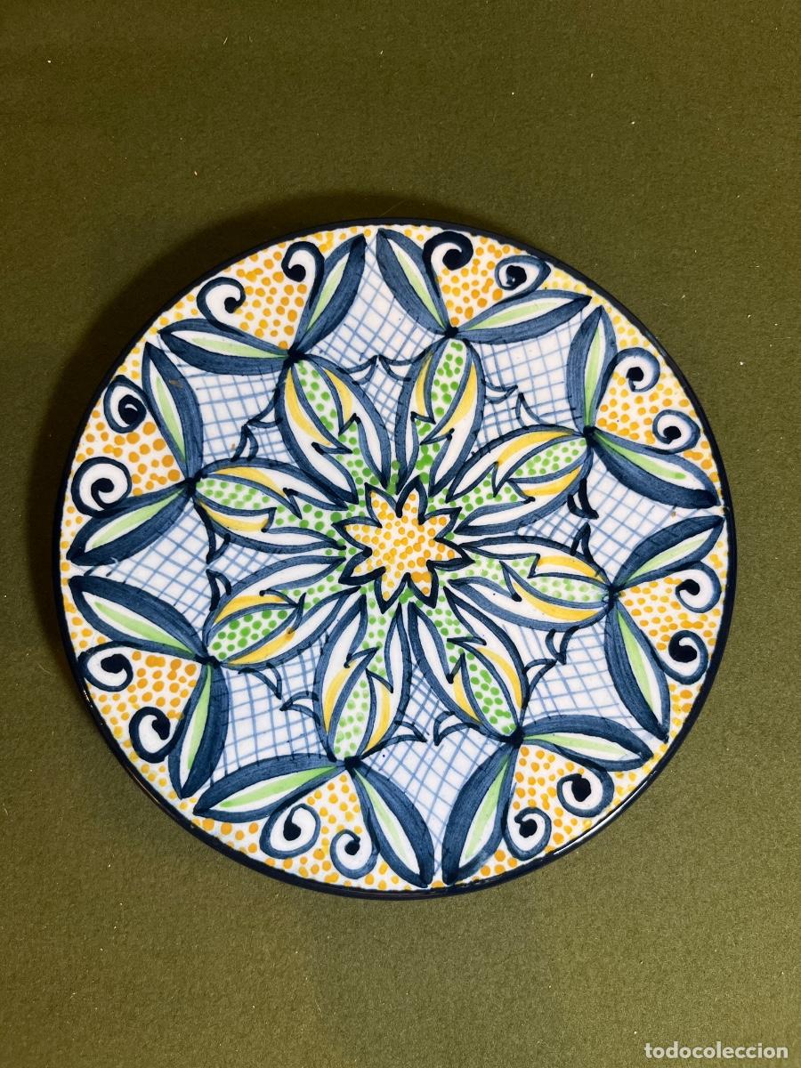 Oggetti Antichi: Plato de cer&aacute;mica Enma pintado a mano 24 cm Made in Spain decoraci&oacute;n floral vintage