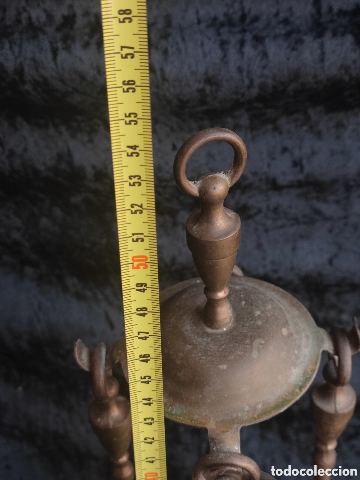 Antig&uuml;edades: Juego de herramientas para chimenea todo en bronce - Foto 2