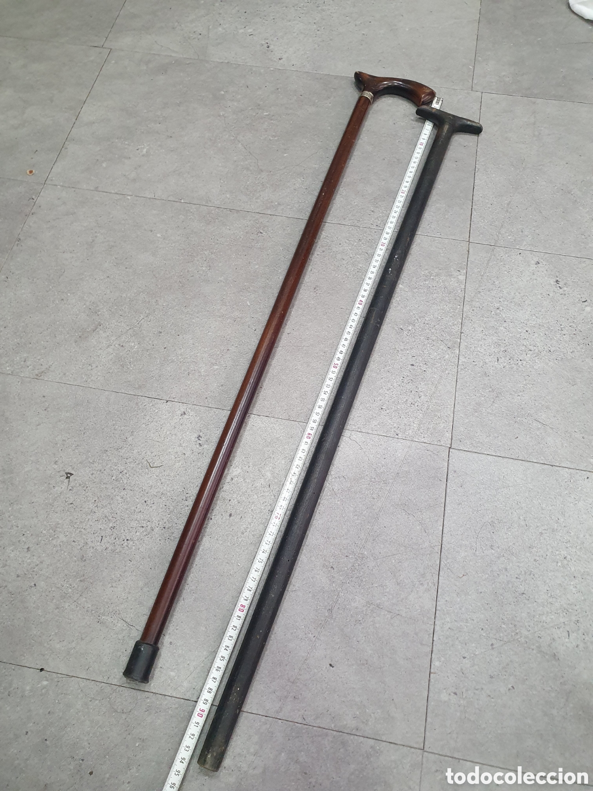 Antig&uuml;edades: 2 bastones antiguos madera. (L99) - Foto 2