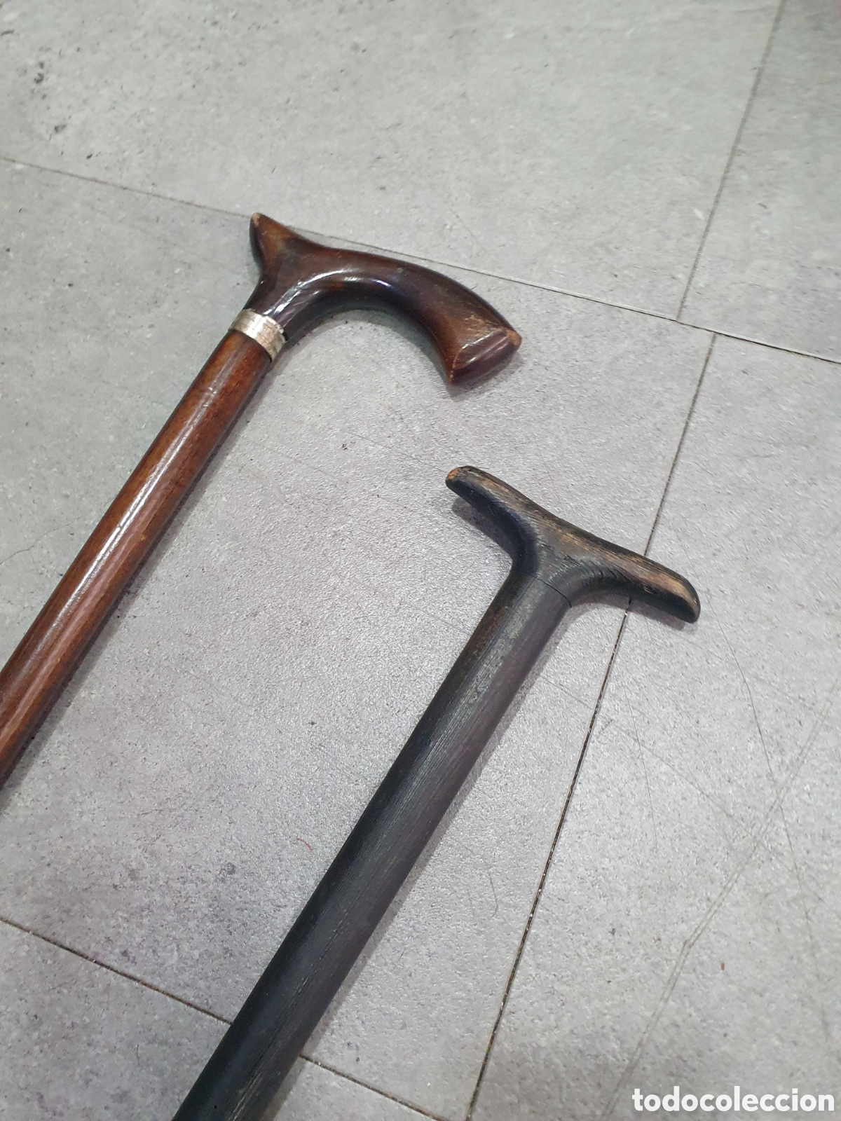 Antig&uuml;edades: 2 bastones antiguos madera. (L99) - Foto 4