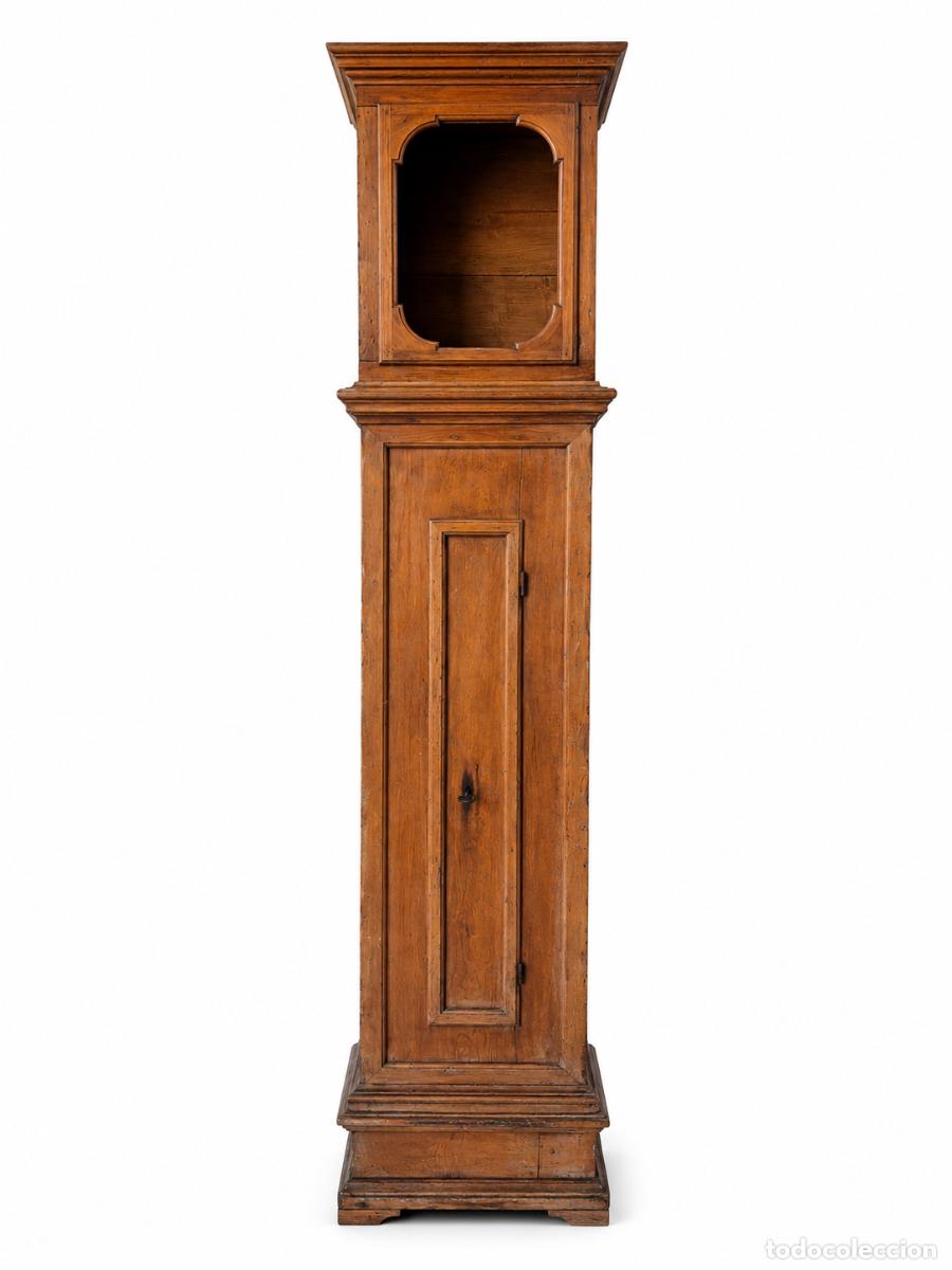 Antig&uuml;edades: Antigua Caja de Reloj de Pie - Madera de Pino - Formado por Tres Partes - S.XIX