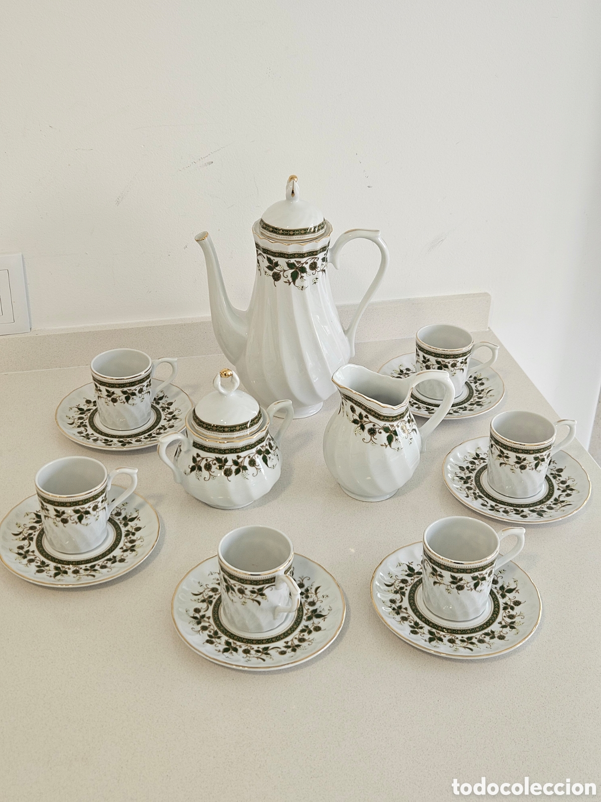 Antig&uuml;edades: Servi&ccedil;o de Caf&eacute; em Porcelana QN Portugal - Vintage Anos 80/90