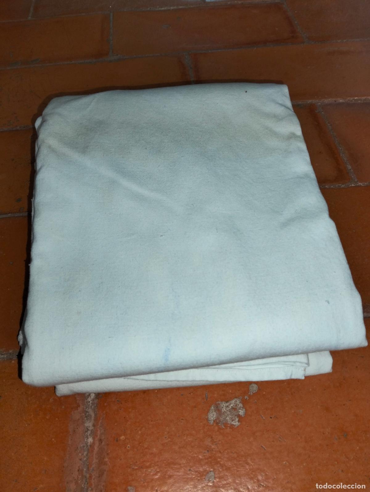 Antiguidades: Tela de lino blanca antigua hilo antiguo natural ropa arreglos costura modelaje s&aacute;bana 236 x 183 cm