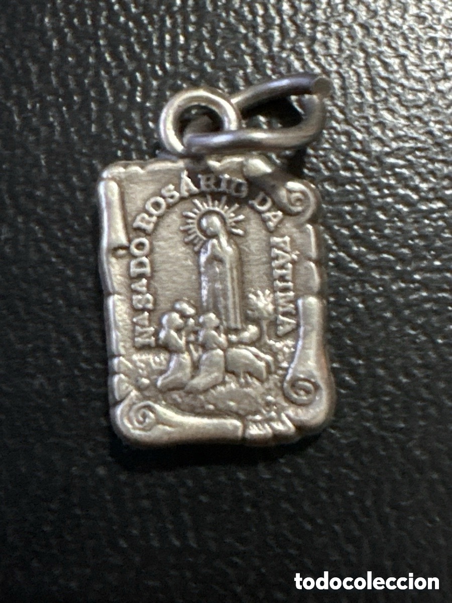 Antig&uuml;edades: Rara medalla religiosa F&aacute;tima de plata de ley (A13)