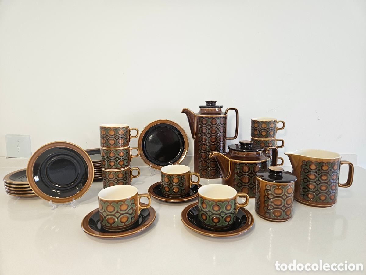 Antig&uuml;edades: Servi&ccedil;o de caf&eacute; vintage Hornsea &ndash; Inglaterra &ndash; Anos 70 &ndash; Design Mid-Century