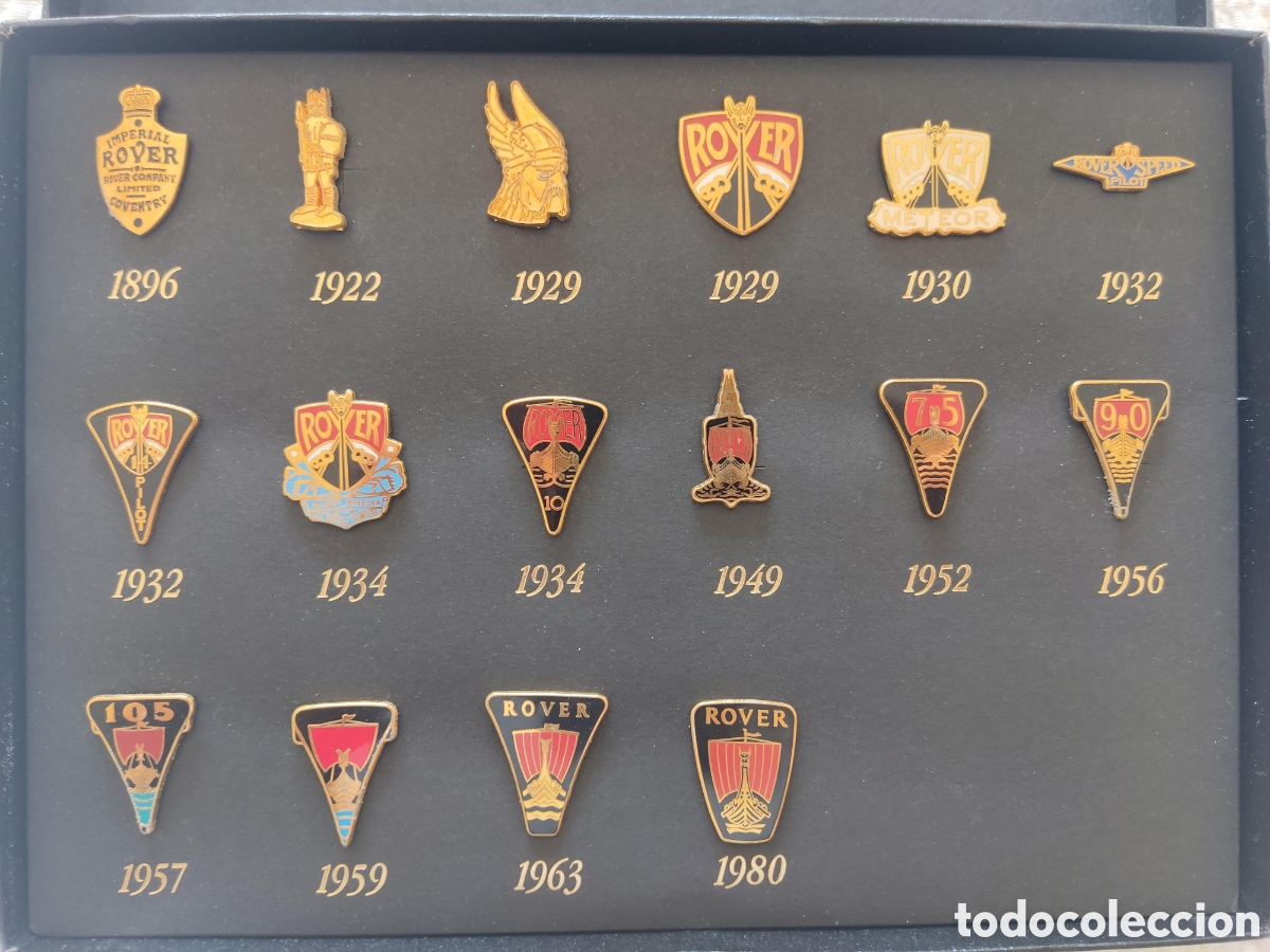 Antig&uuml;edades: Colecci&oacute;n Oficial Rover Heritage: Estuche Conmemorativo 16 Pines Hist&oacute;ricos (1896-1980)