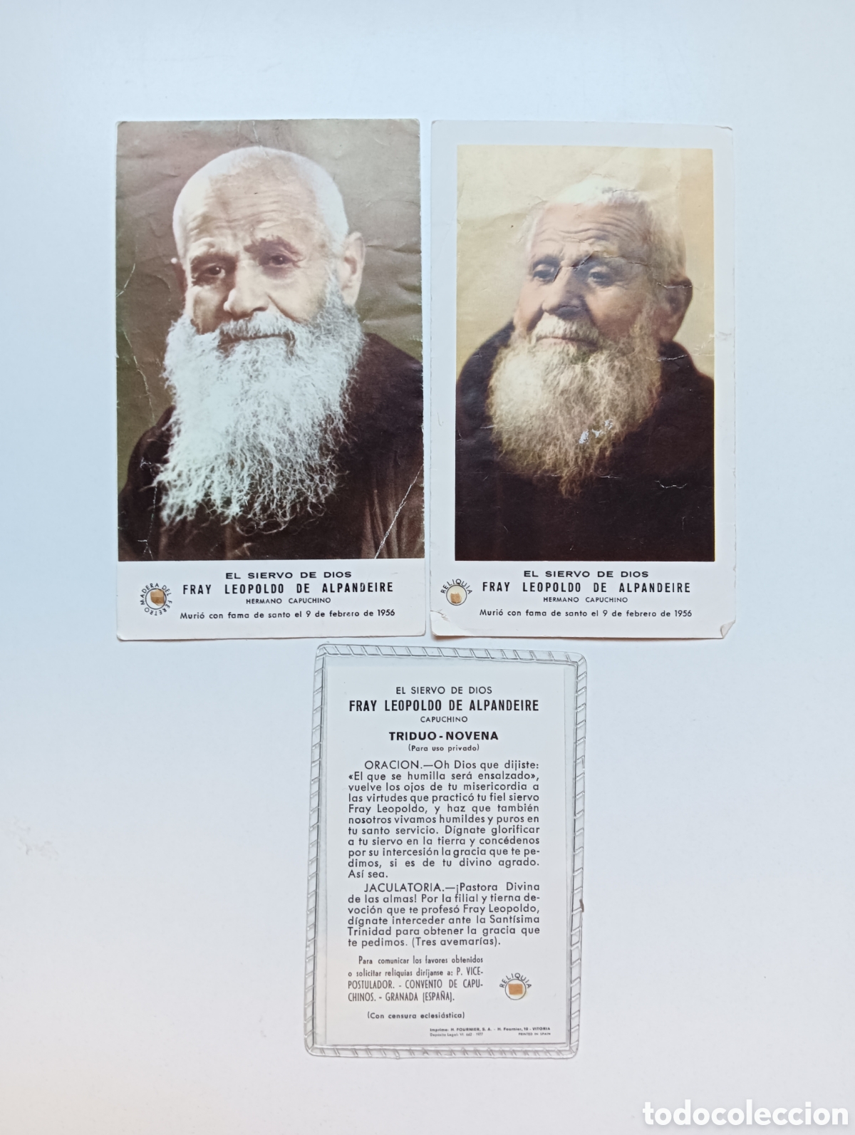 Antig&uuml;edades: Lote 3 reliquias Fray Leopoldo de alpandeire