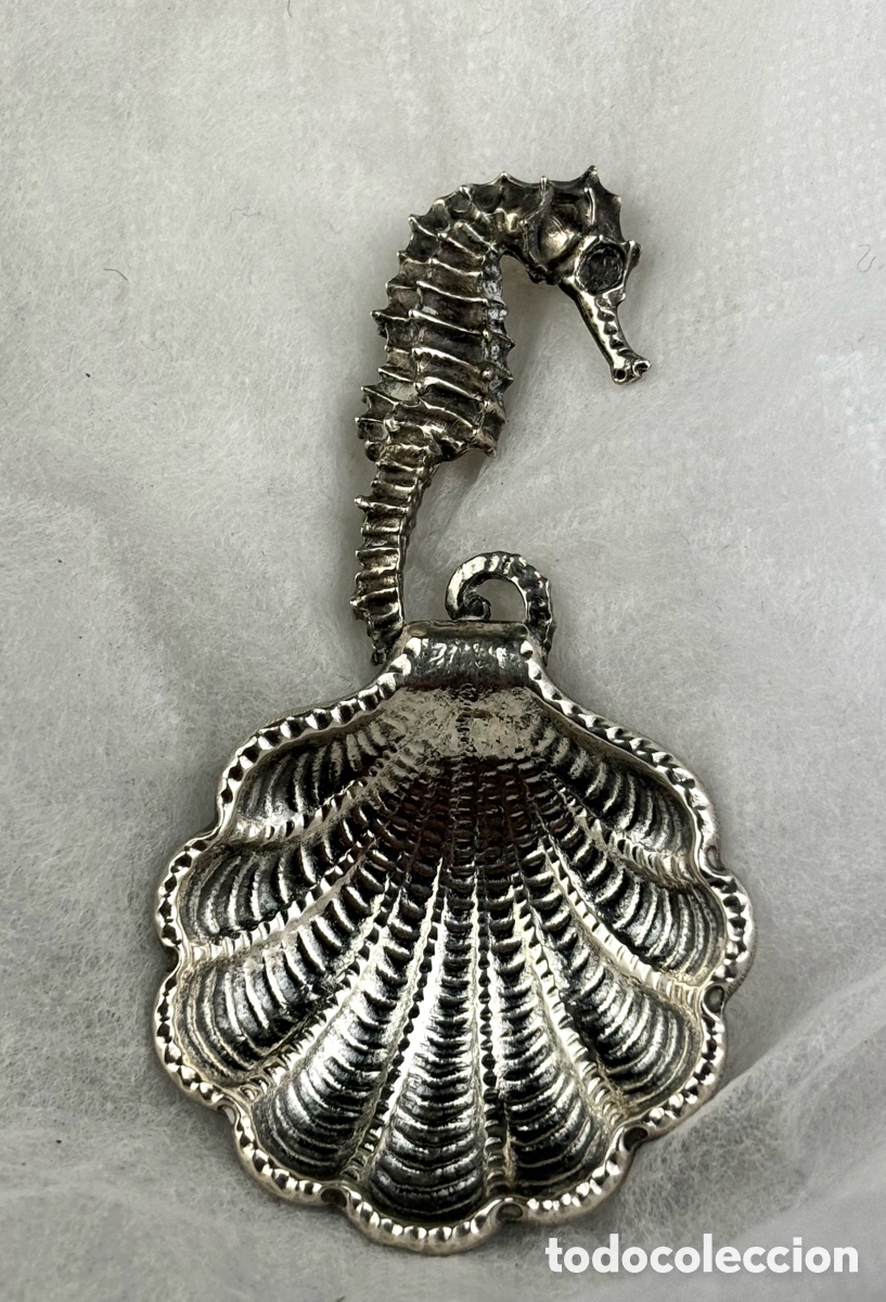 Antiques: CONCHA MARINA CON CABALLITO DE MAR EN PLATA DE LEY