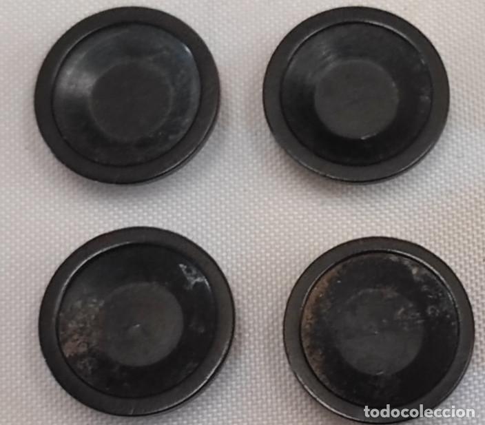 Antiquit&eacute;s: JUEGO DE 4 BOTONES ANTIGUOS DE AZABACHE, 15 MM
