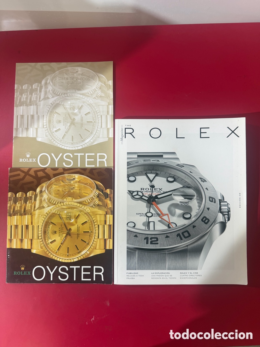 Antig&uuml;edades: Lote 3 Cat&aacute;logos Rolex Oyster Originales