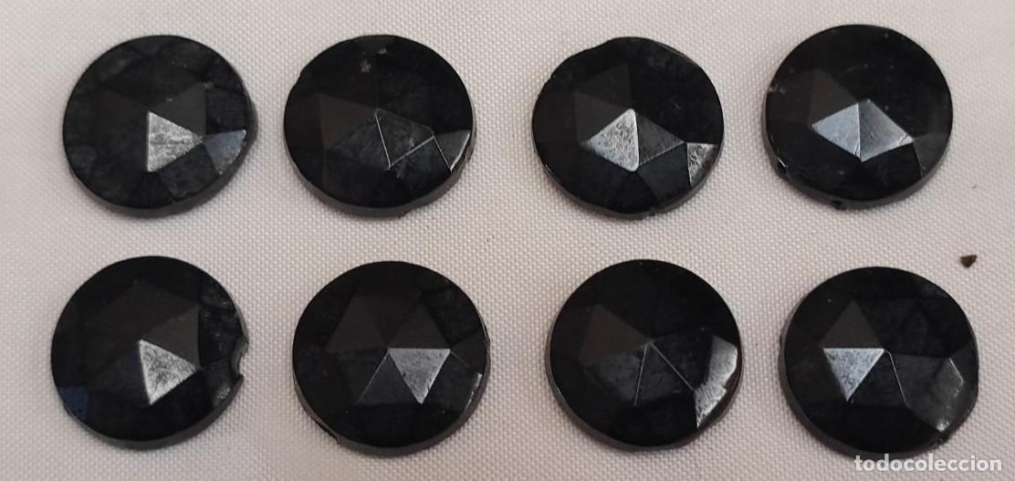 Oggetti Antichi: JUEGO DE 8 CUENTAS DE AZABACHE PARA PULSERA O SIM. JOYERIA, SIGLO XIX, 17 MM