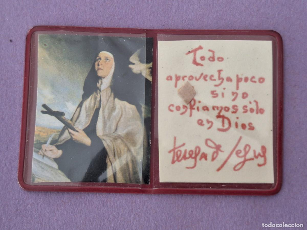 Antig&uuml;edades: CARTERITA RELICARIO CON RELIQUIA SANTA TERESA DE JESUS