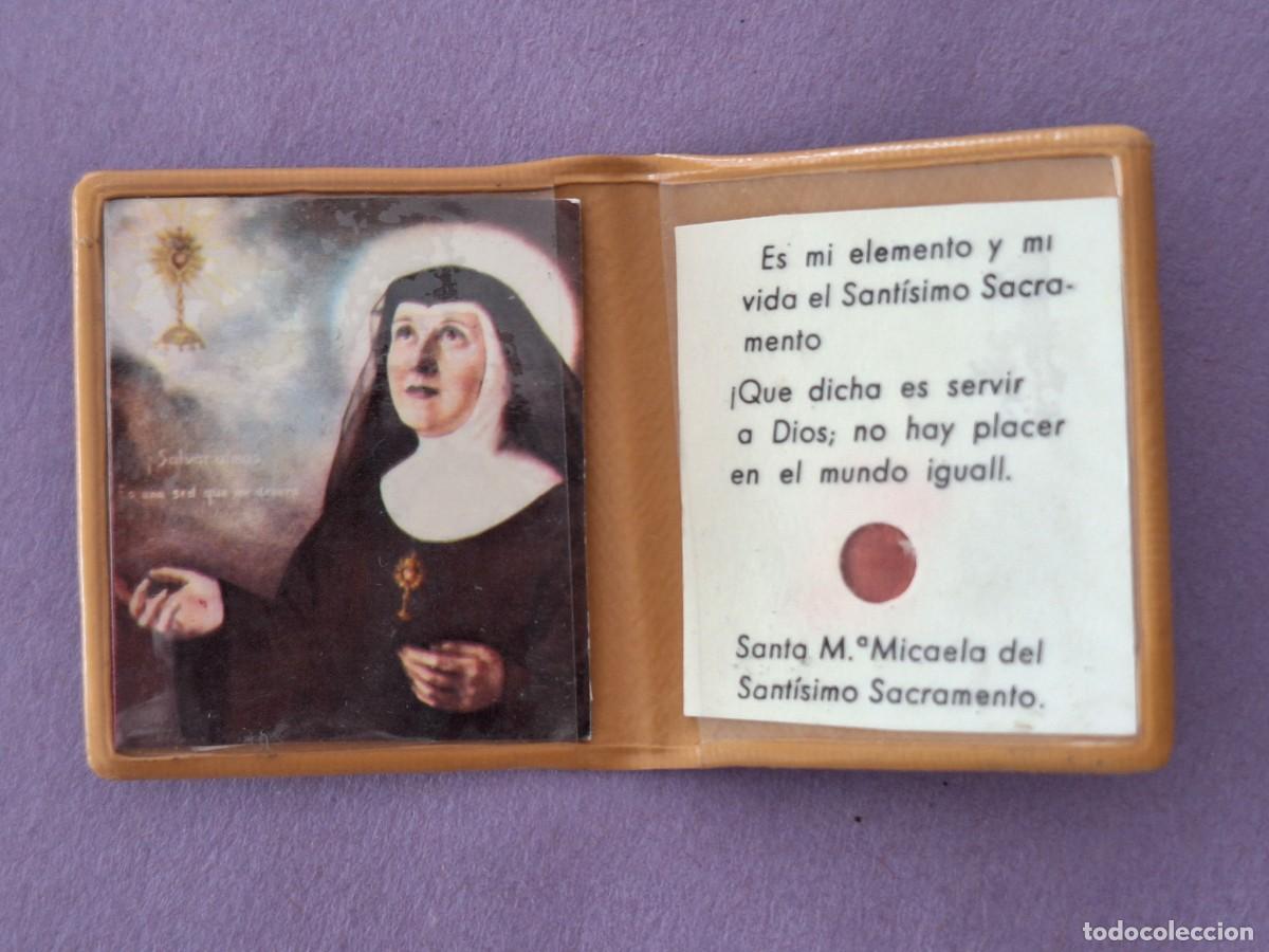 Antig&uuml;edades: RELICARIO NOVENA CONFIANZA NUESTRA SANTA MADRE RELIQUIA TELA SANTA M&ordf; MICAELA SANTISIMO SACRAMENTO