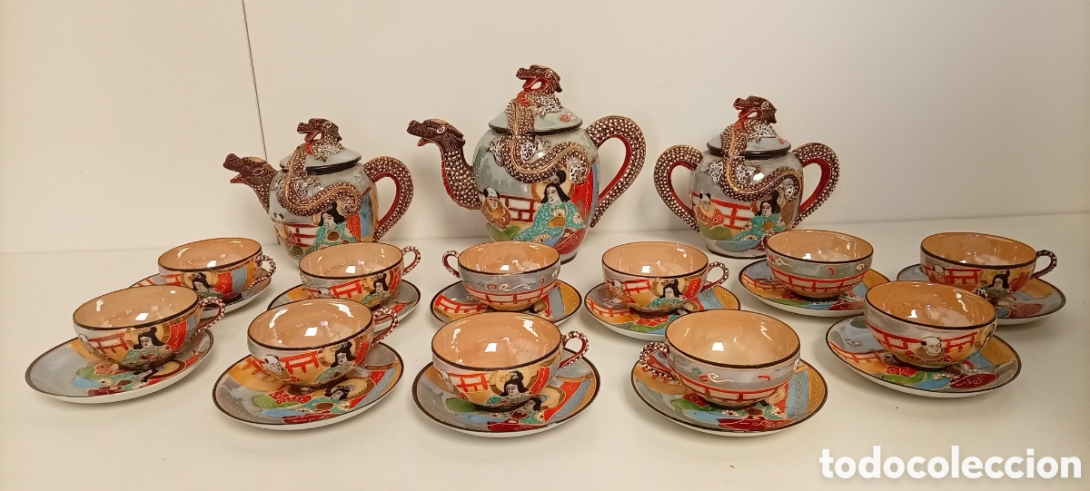 Antig&uuml;edades: .JUEGO DE TE EN PORCELANA JAPONESA SATSUMA
