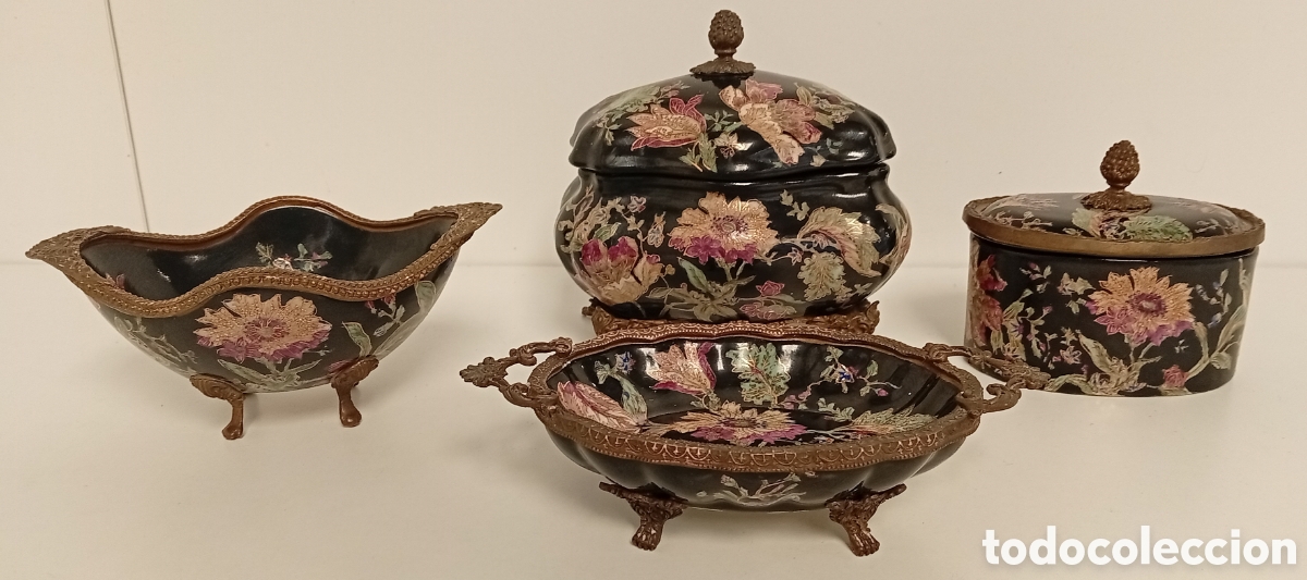 Antig&uuml;edades: .CENTRO MESA DE PORCELANA SATSUMA DE HONG KONG