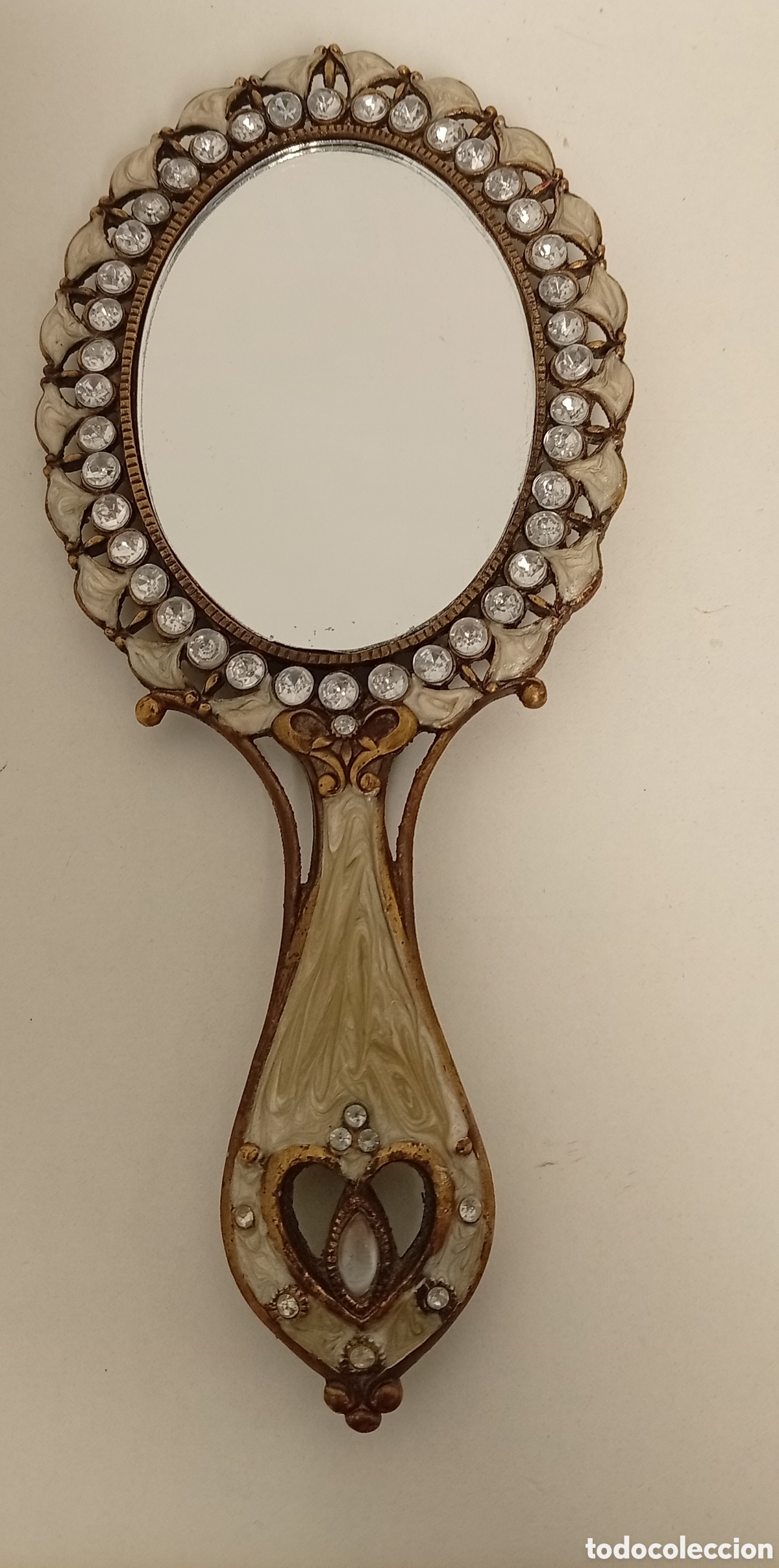 Antig&uuml;edades: .ESPEJO DE MANO RECINA, BRONCE CON ACABADOS ANTIGUO