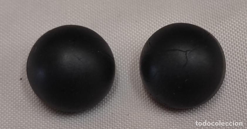 Antiques: JUEGO DE 2 BOTONES ANTIGUOS DE AZABACHE, SIGLO XIX, 14 MM