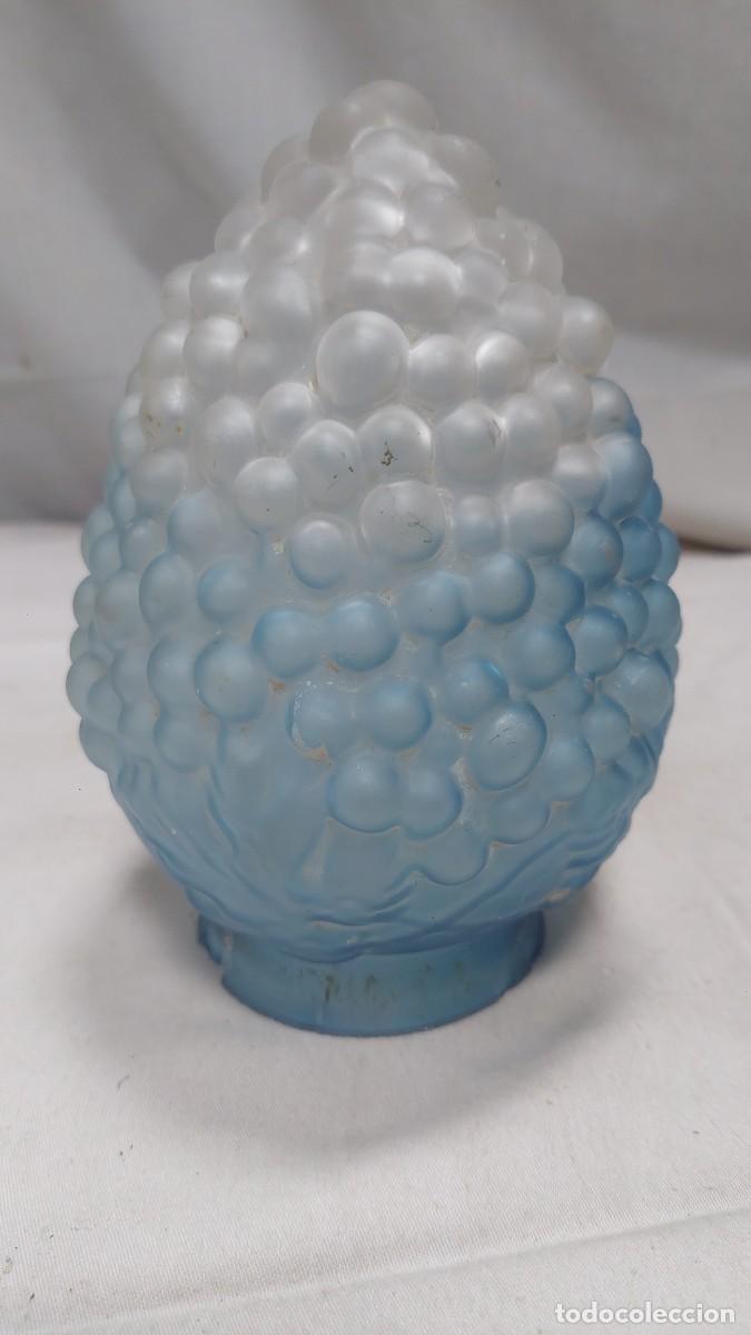 Antig&uuml;edades: Tulipa de cristal racimo de uvas a&ntilde;os 30