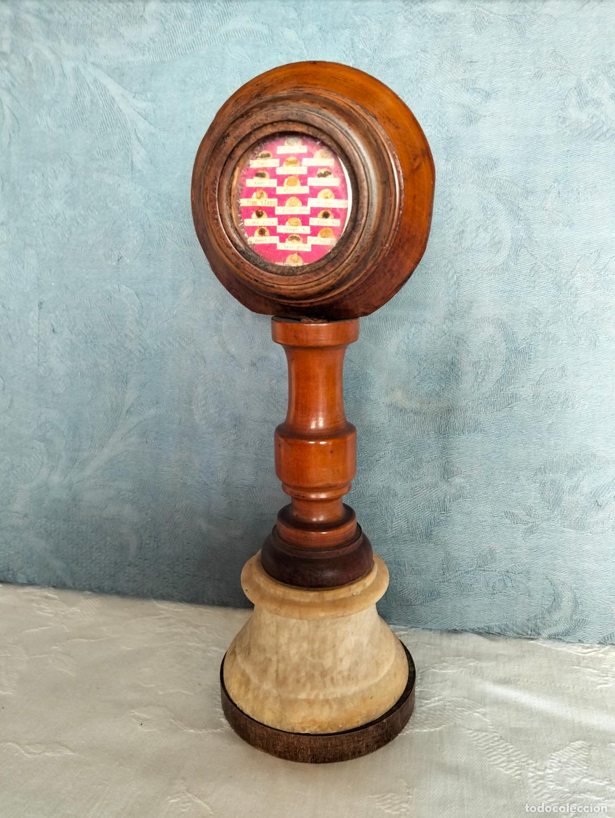 Antiques: Relicario antiguo expositor de iglesia de madera y m&aacute;rmol reliquias de 17 Santos acreditaci&oacute;n S. XIX
