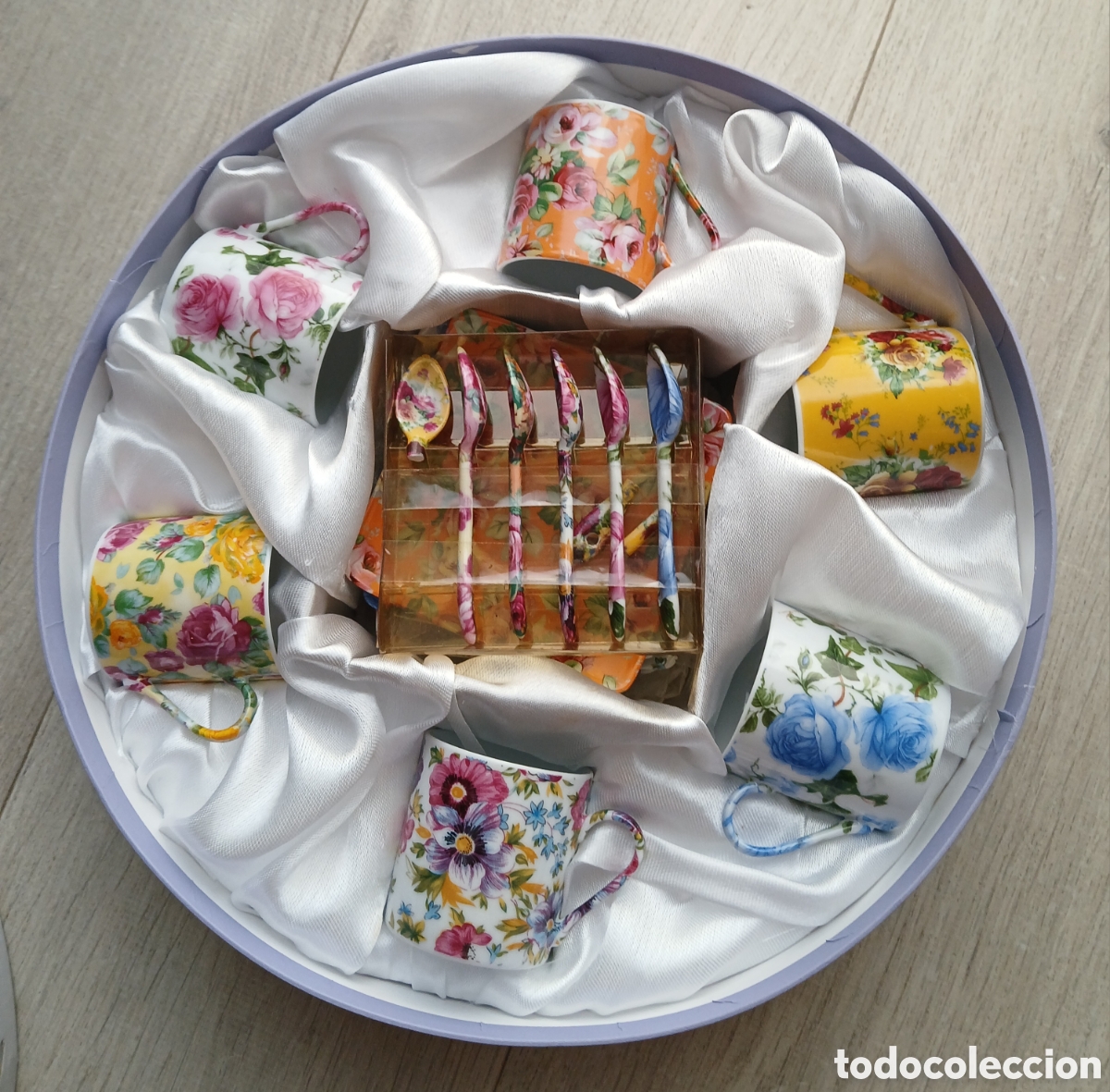 Antiguidades: juego de caf&eacute; de porcelana floral Giordano di Ponzano