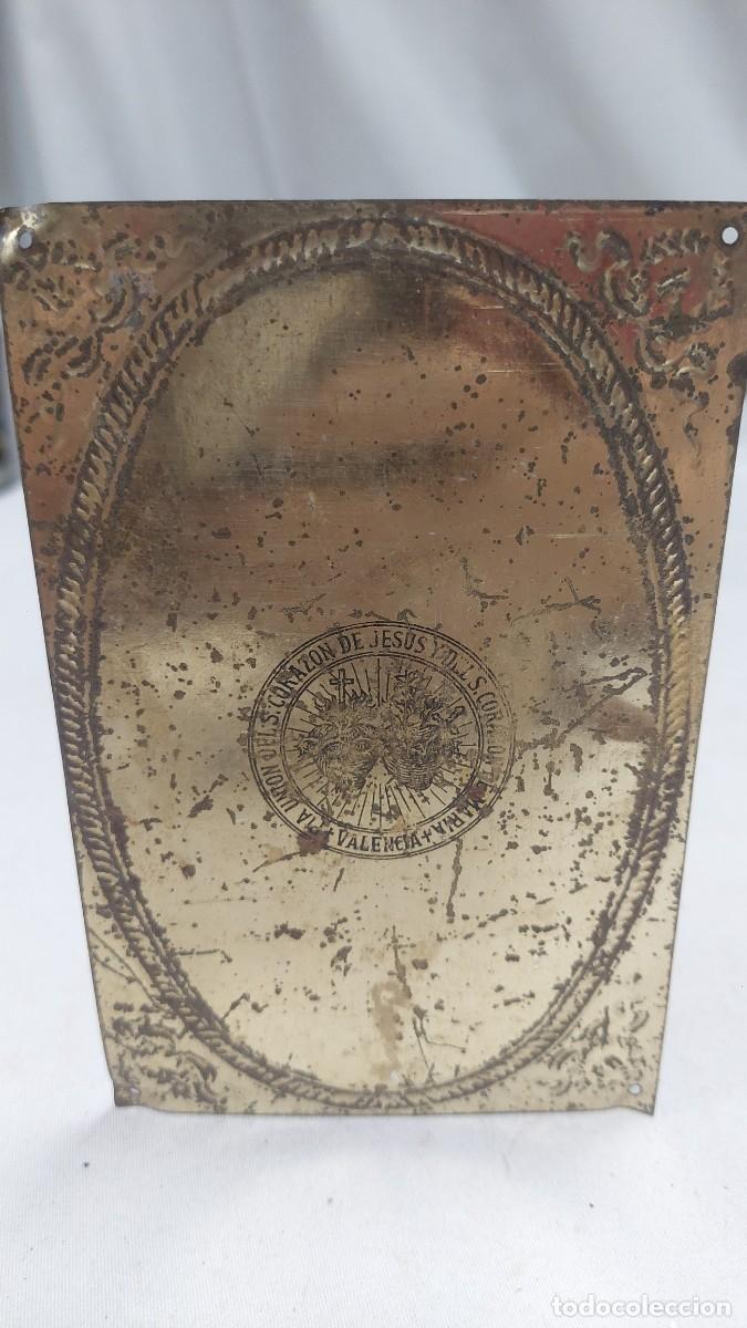 Antig&uuml;edades: Placa puerta esmaltada Sagrado Corazon - Foto 2
