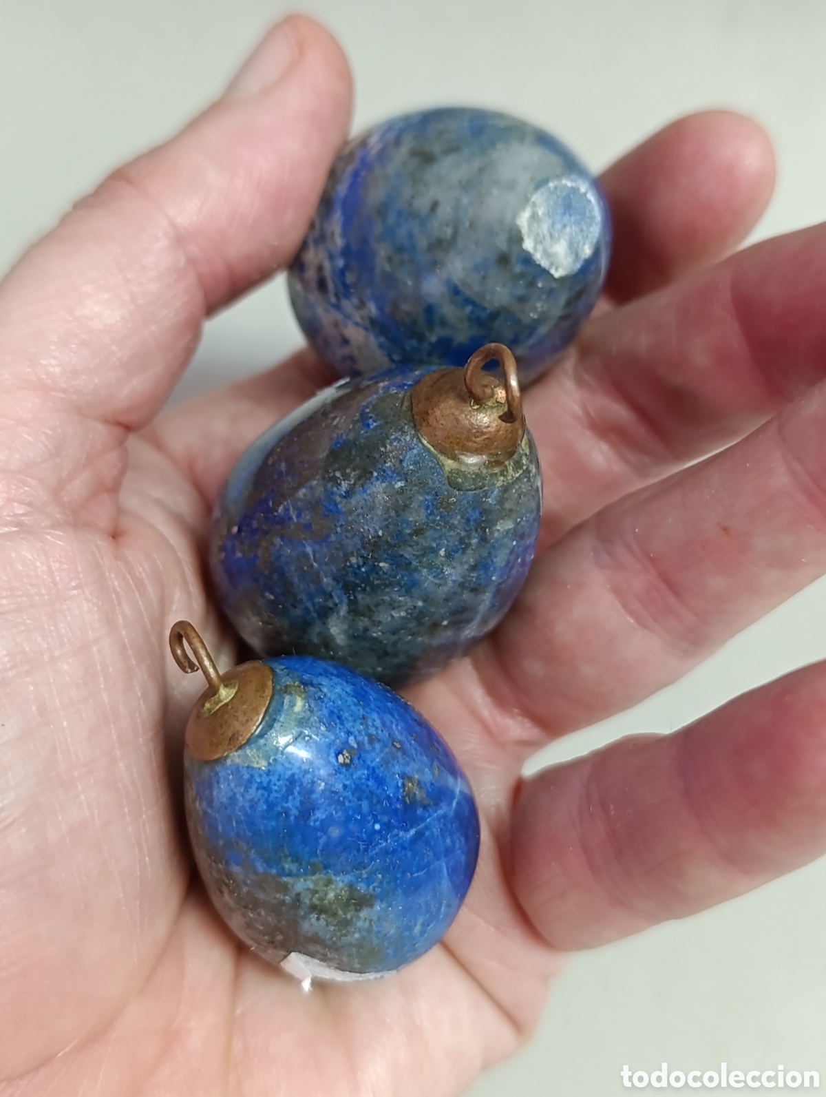 Antig&uuml;edades: PIEZAS DE LAPISLAZULI, 3 UNIDADES EN FORMA DE GOTAS. - Foto 5