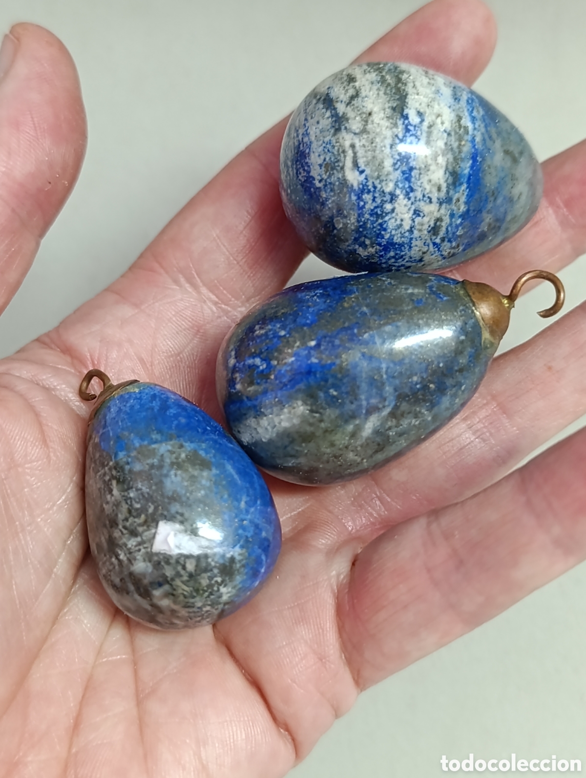Antig&uuml;edades: PIEZAS DE LAPISLAZULI, 3 UNIDADES EN FORMA DE GOTAS. - Foto 6