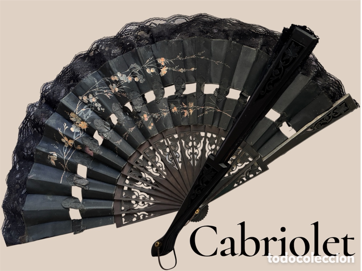 Antiquit&eacute;s: PRECIOSO ABANICO CABRIOLET 1880 aproximadamente
