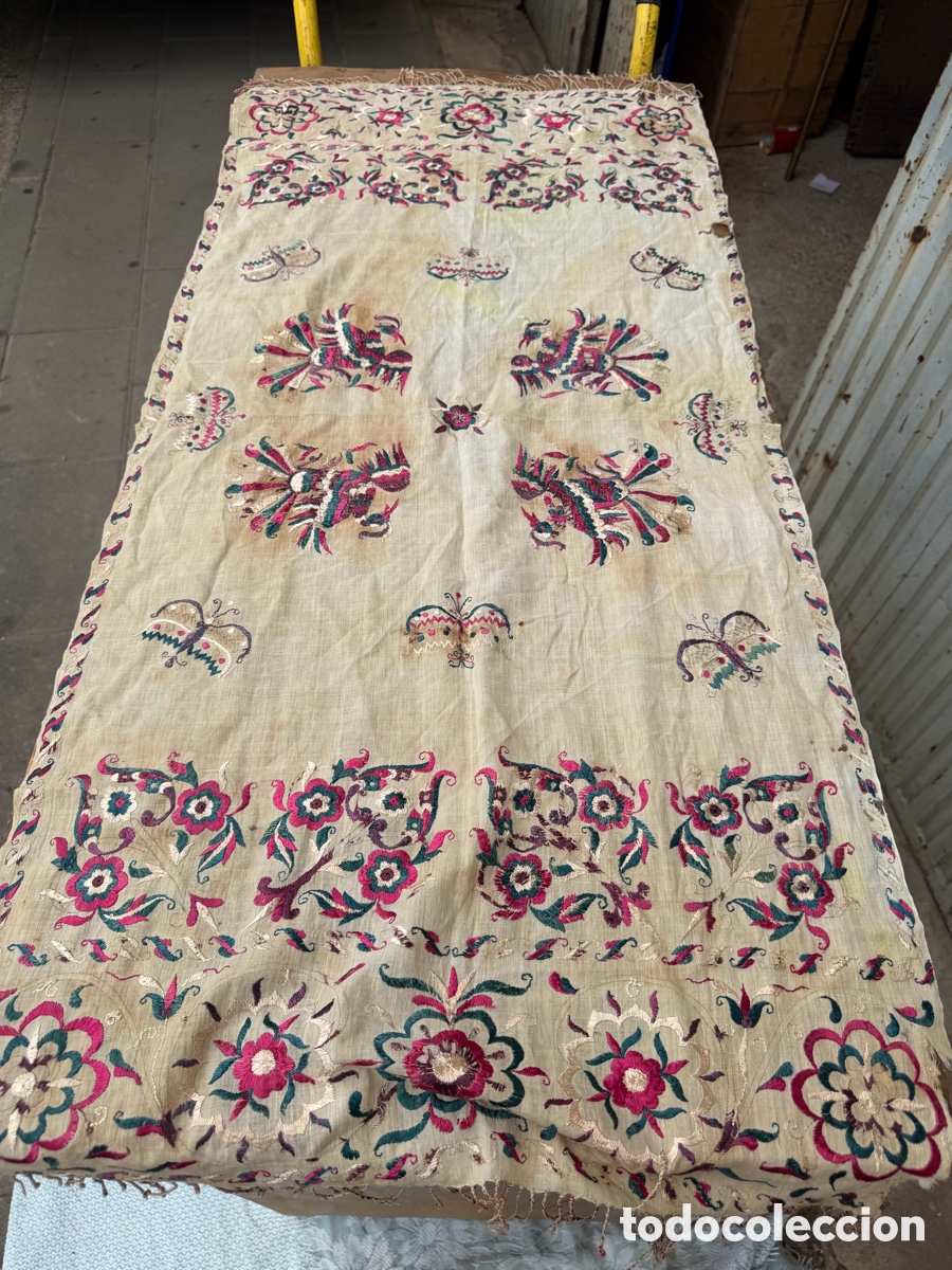 Antig&uuml;edades: Bordado seda oriental antiguo suzani chamba ramal xix