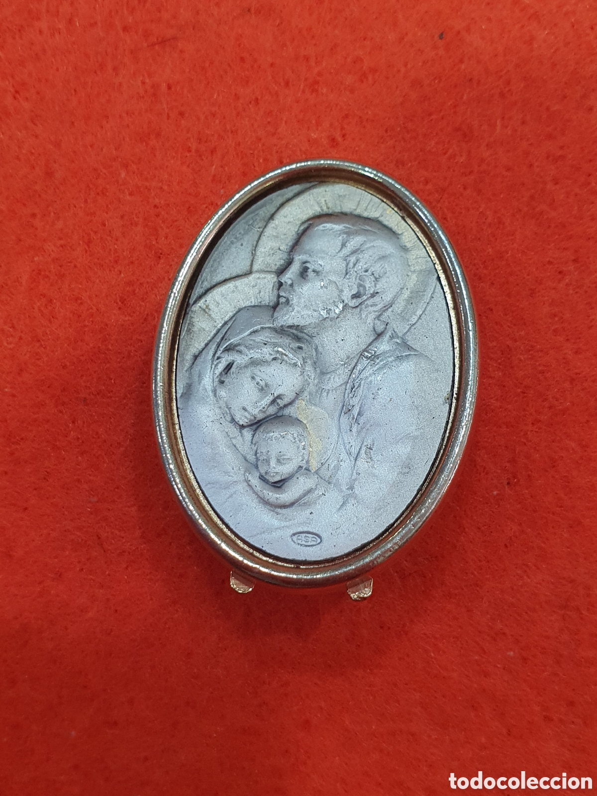 Antiquit&eacute;s: Miniatura Virgen con ni&ntilde;o y S. Jos&eacute;. (L127)
