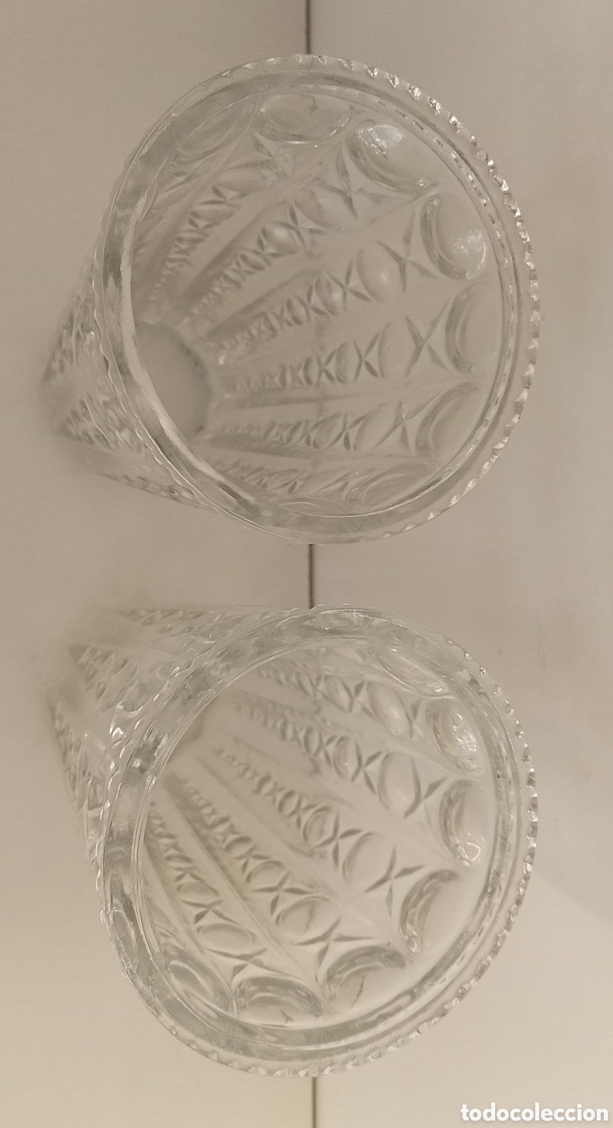 Antig&uuml;edades: .JARRONES FLORERO DE CRISTAL PRENSADO TRANSPARENTE - Foto 3