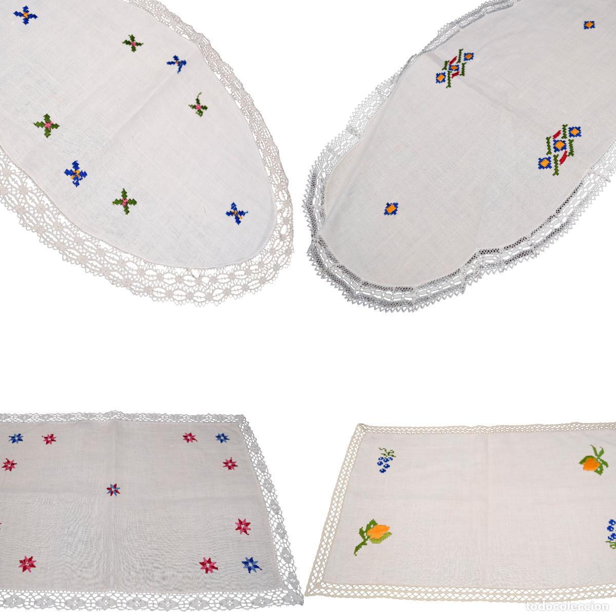 Antiguidades: Tapetes de lino, encajes y bordados a mano (5)