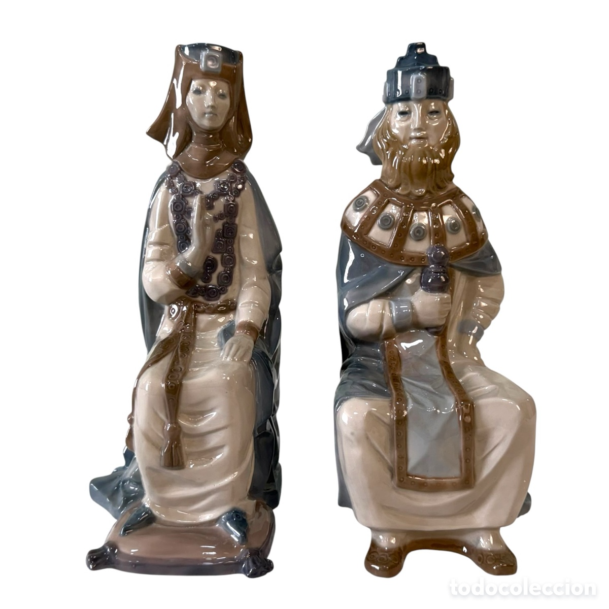 Antig&uuml;edades: LLADR&Oacute;. Reyes Medievales o G&oacute;ticos de porcelana Lladr&oacute; primera &eacute;poca