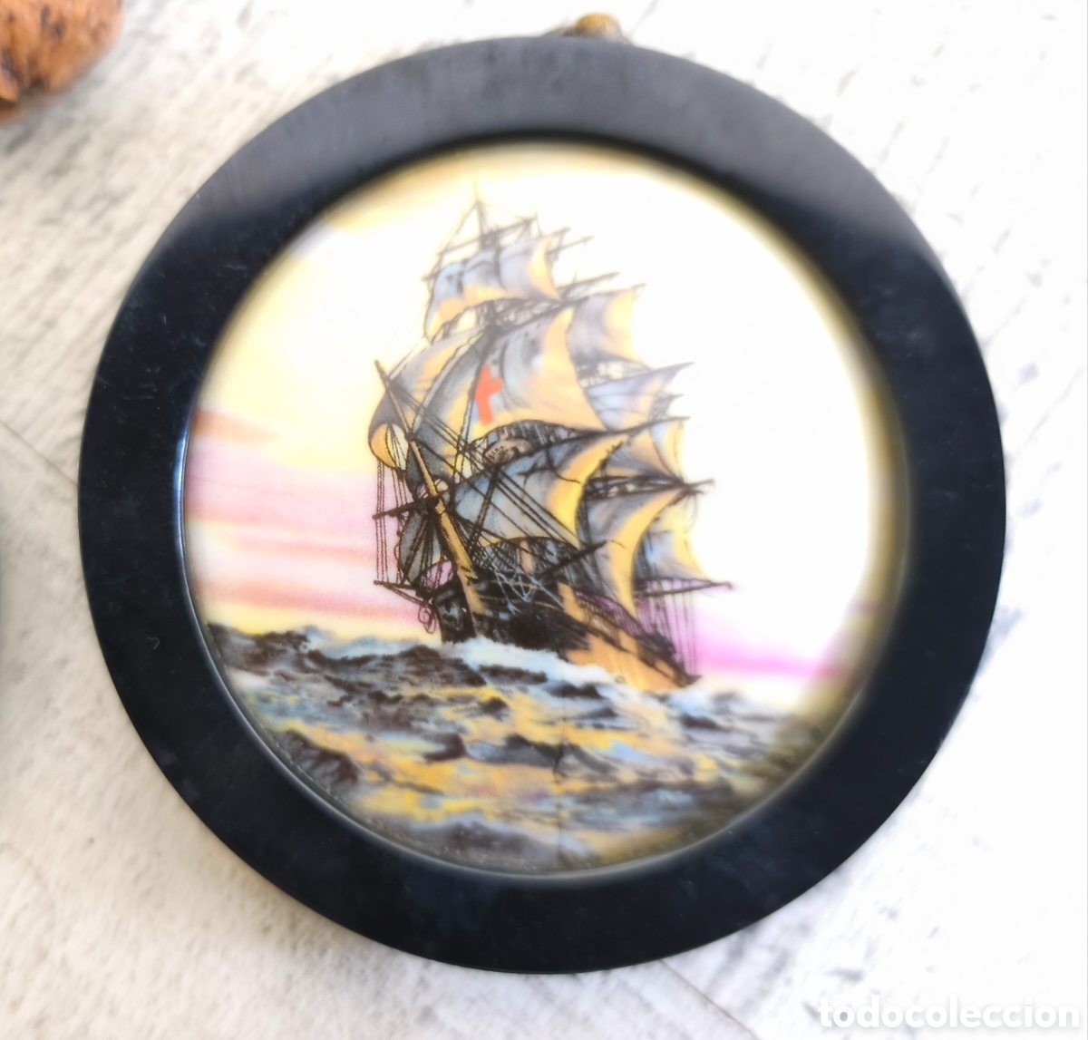 Antig&uuml;edades: Miniaturas grabados barcos - Foto 2