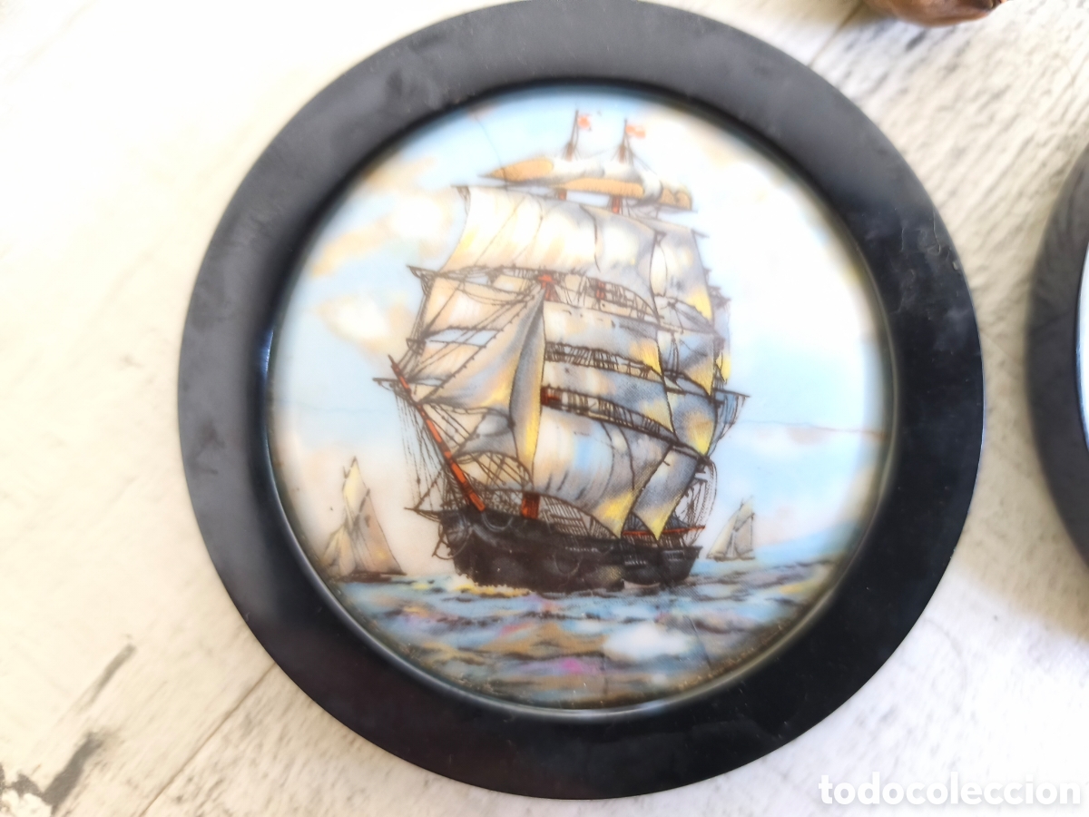Antig&uuml;edades: Miniaturas grabados barcos - Foto 3