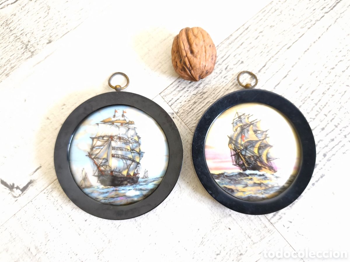 Antig&uuml;edades: Miniaturas grabados barcos - Foto 1