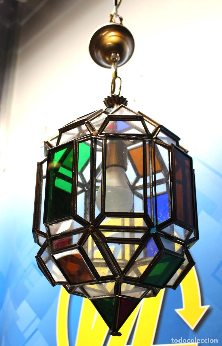 Antig&uuml;edades: L&aacute;mpara de techo, farol granadino, farol Bizancio. Vintage.